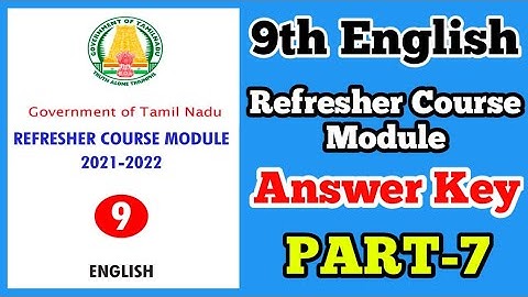 9th English Refresher Module Answer Key Part-7