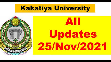 Kakatiya University Results Released || 25/Nov/2021 || Kakatiya University Updates