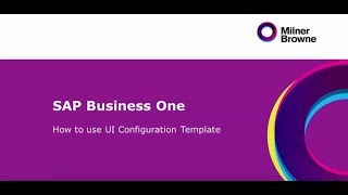 How to use the UI Configuration Template in SAP Business One