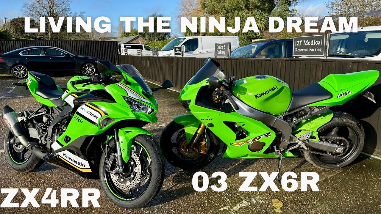 ZX4RR против ZX6R 636: Встреча моих двух мотоциклов Kawasaki Ninja.