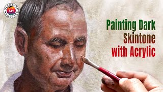 How to Paint Darker Skin Tone with Acrylic | Realistic Acrylic Portrait by Debojyoti Boruah