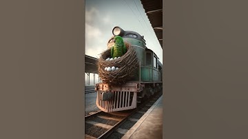 The story of a parrot making a nest on the train and laying lots of eggs 😭 #shorts #ai #parrot #egg
