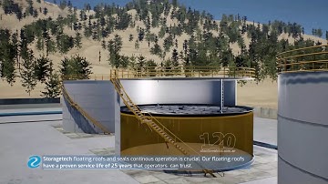 Internal Floating Roofs for the Oil & Gas industry 3D animation