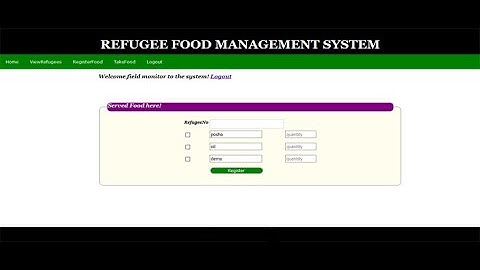 REFUGEE FOOD MANAGEMENT SYSTEM IN PHP WITH SOURCE CODE | Source Code & Projects