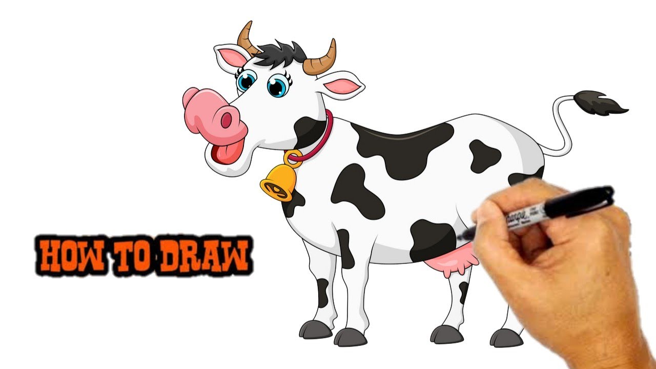 How to draw cow and colour it Drawing cow step by step Cow drawing