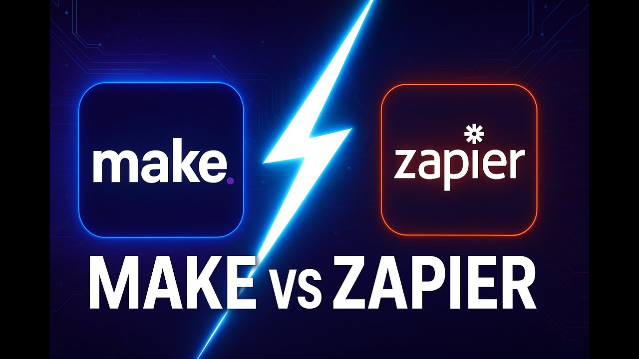 Make.com vs Zapier comparison thumbnail