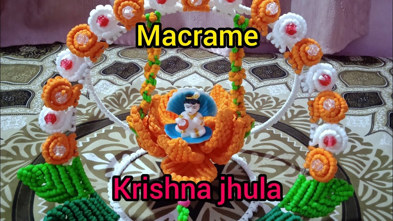 Macrame krishna jhula new design 2024/Janmashtmi Decoration at Home#macrame