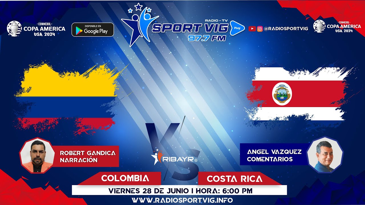Colombia Vs Costa Rica - Copa América Estados Unidos 2024 - Audio En ...