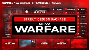 Animated New Warfare Twitch Overlay Stream Package for OBS, Streamlabs & StreamElements
