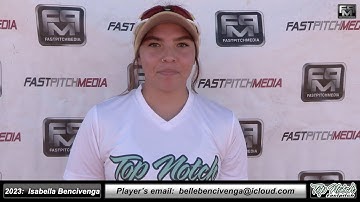 2023 Isabella Bencivenga Lefty Catcher and 1st Base Softball Skills Video - Top Notch Fastpitch