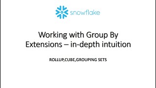 Working with Group By Extensions  ROLLUP,CUBE,GROUPING SETS