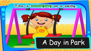 Short animated story  - A day in the park - Learn action words for kids