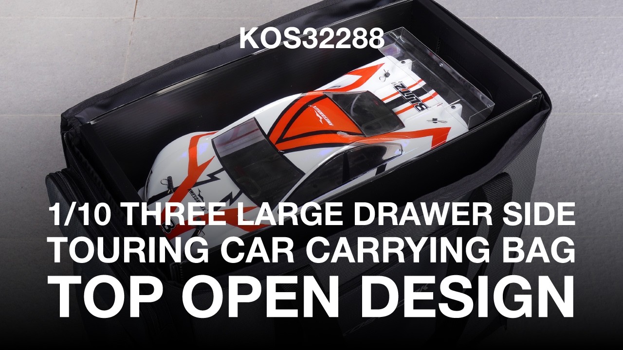 KOS32288 1/10 Touring Car Bag with 3 Large Drawers | Side & Top