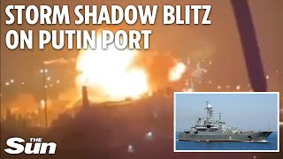 Ukraine 'unleashes hell' on Putin's warship base as 18 missiles scream into Sevastopol