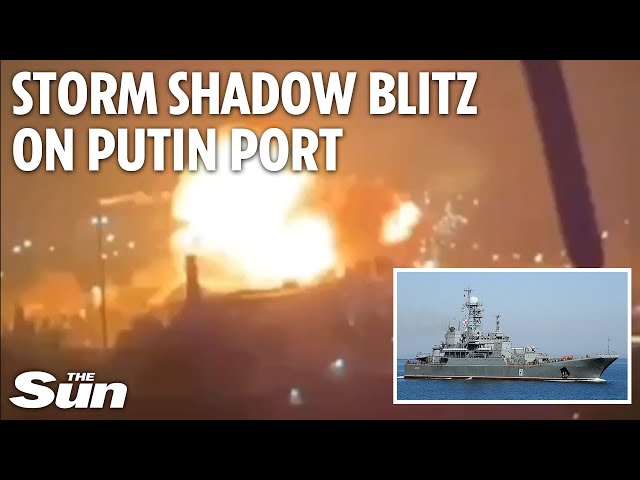 Ukraine 'unleashes hell' on Putin's warship base as 18 missiles scream into Sevastopol class=