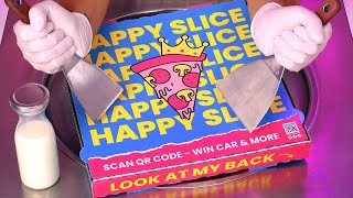 Happy Slice Pizza - Ice Cream Rolls | how to make Pizza to Ice Cream (ASMR) @Knossi @Trymacs