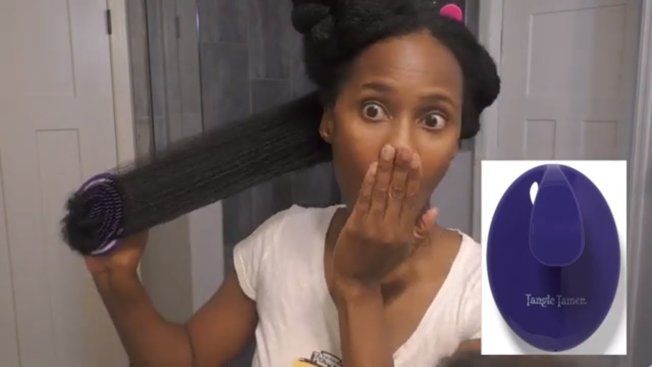 Tangle Tamer on Bra Strap Length 4C Hair * Best Detangler Natural Hair