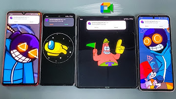 Samsung Z Fold + Z Flip + Note 10 + A52s Google MEET Duo Incoming Call at the Same Time