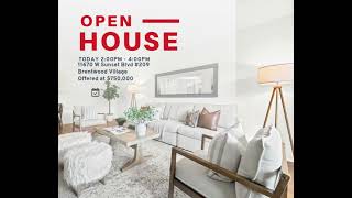 Open House Today (6/8)  2-4: 11670 W Sunset Blvd #209