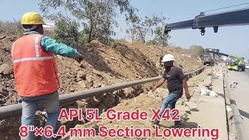 GAS PIPELINE 3LPE COATED PIPE LOWERING!!#cgd #lowering #pipeline #engineer