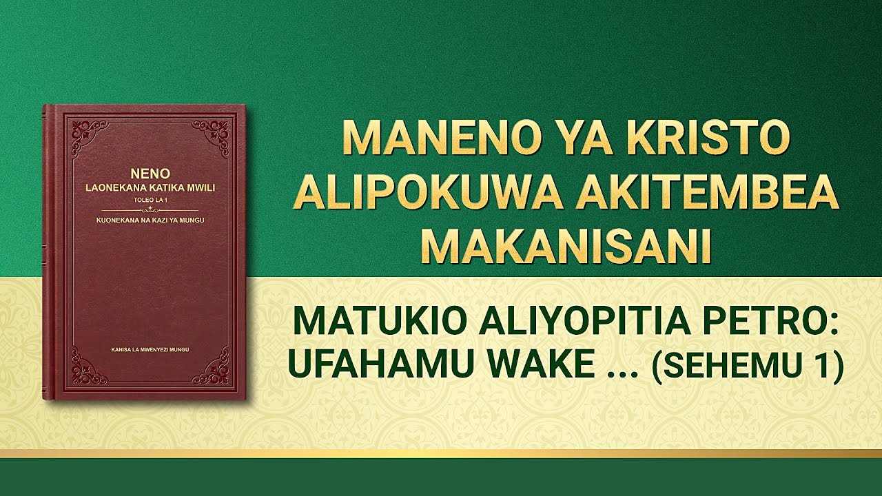 Usomaji wa Maneno ya Mwenyezi Mungu | Matukio Aliyopitia Petro: Ufahamu Wake wa Adabu na Hukumu (Sehemu ya Kwanza)