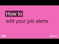 Alis Training - How to edit your job alerts