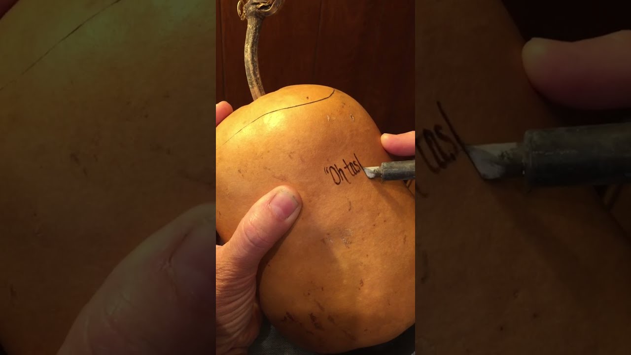 Lettering with Pyrography on Gourds