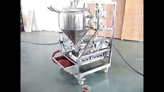 Semi automatic filling machine with automatic material feeding system