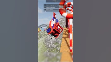 Lego like Car takes Cliff Jump Challenge in BeamNG Drive! #beamng #carjumparena #carcrash #carjump