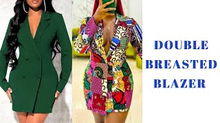How to cut and sew a NOTCHED COLLAR Double Breasted Blazer Dress.
