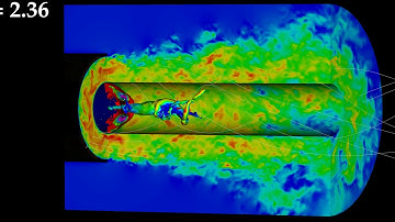 Annular swirling flow with S = 0.4