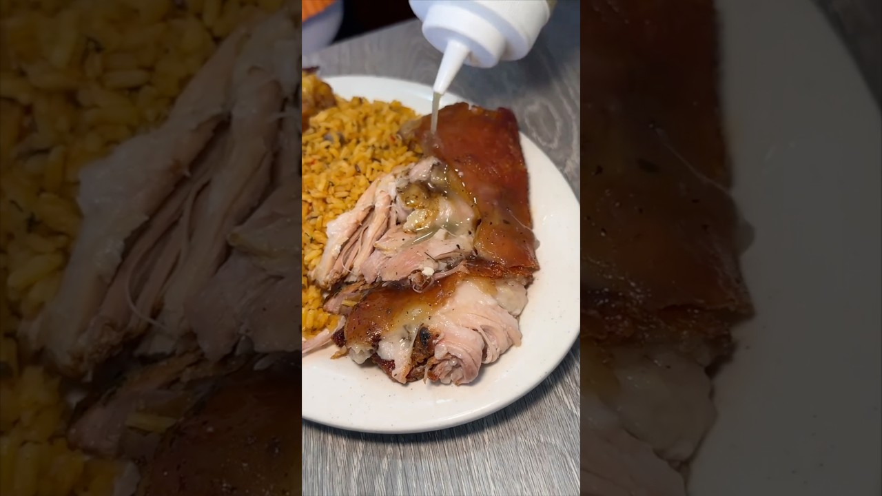 Crispy and delicious PERNIL with garlic butter from La Parada in Brooklyn NYC! 🐖🔥😋 #DEVOURPOWER