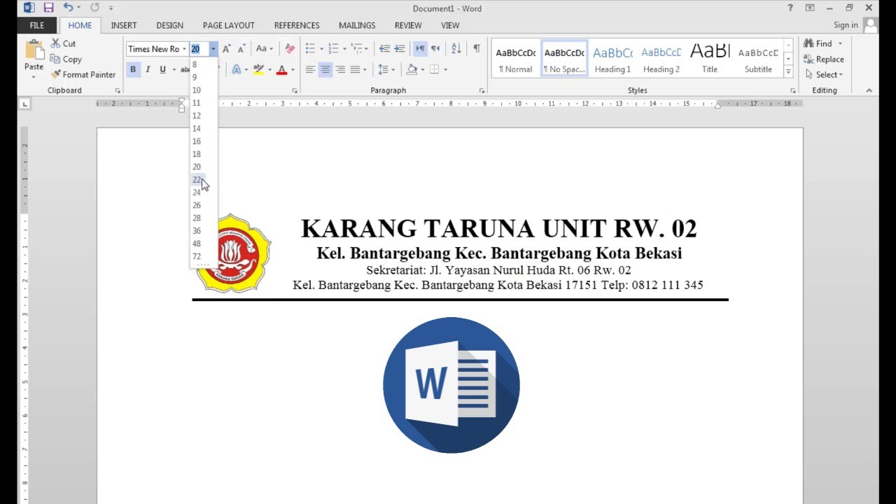 Cara Membuat Kop Surat (Letterhead) dengan Rapi {Microsoft Word} - YouTube