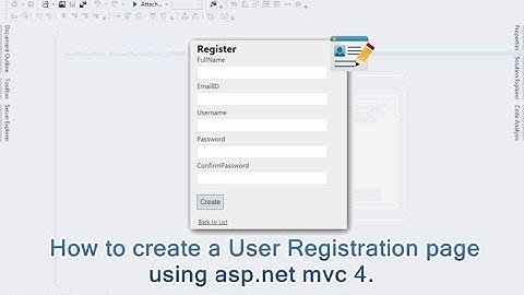 How to create a User Registration page using asp.net MVC