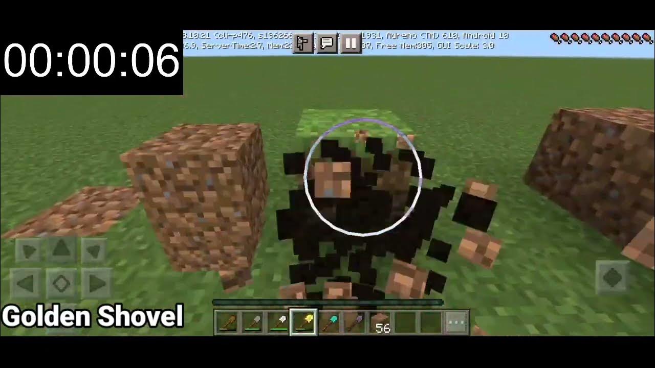The Ultimate Showdown Comparing the Speed of Different Shovels In Minecraft. YouTube