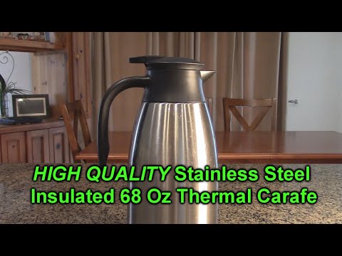 Coffee Thermal Carafe (68 Oz) + Free Brush - Large stainless steel