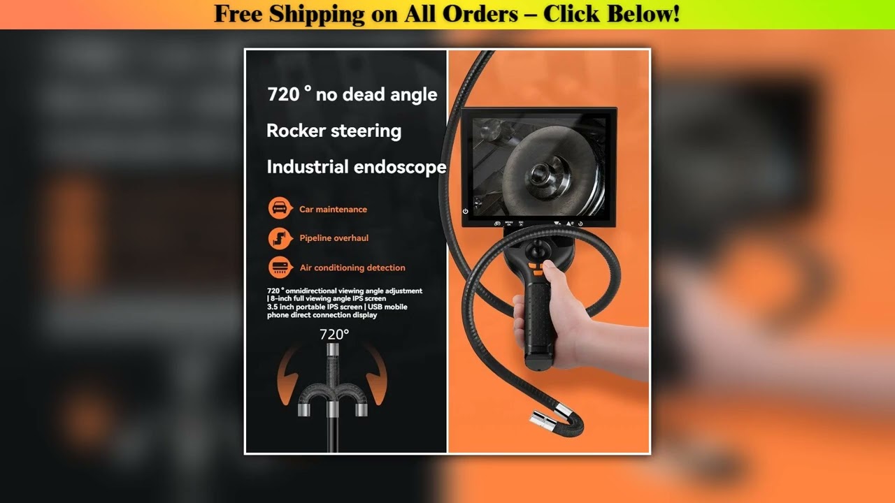 3.5/8-inch IPS industrial endoscope steering 5.5MM 360-degree HD Borescope camera waterproof car