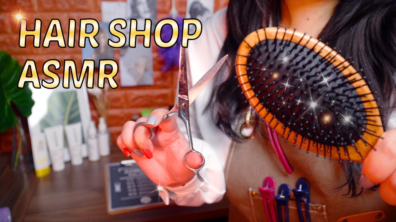 Asmr Hair Cut Shop For Sleep Roleplay 잠오는 미용실 가위소리 빗질 롤플레이 Youtube