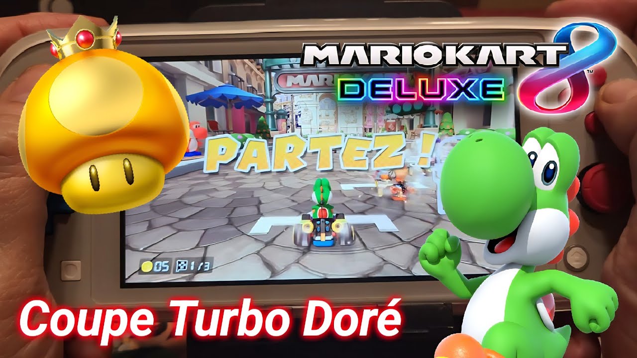 Switch Lite - Mario Kart 8 Deluxe - Coupe Turbo Doré avec Yoshi