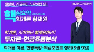 [🔴부동산학개론] 학개론 탑티어! 황재원교수님 핵심요약반-투자론 🎁학개론 이론, 한방특강-핵심포인트 정리 특강 5월 9일(금) 단하루! 더보기 ▼ #학개론황재원 #공인중개사