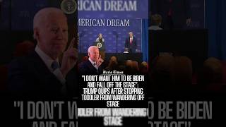 'I Don't Want Him to Be Biden': Trump Quips After Stopping Toddler from Wandering Off Stage 'I Don't Want Him to Be Biden': Trump Quips After Stopping Toddler from Wandering Off Stage
