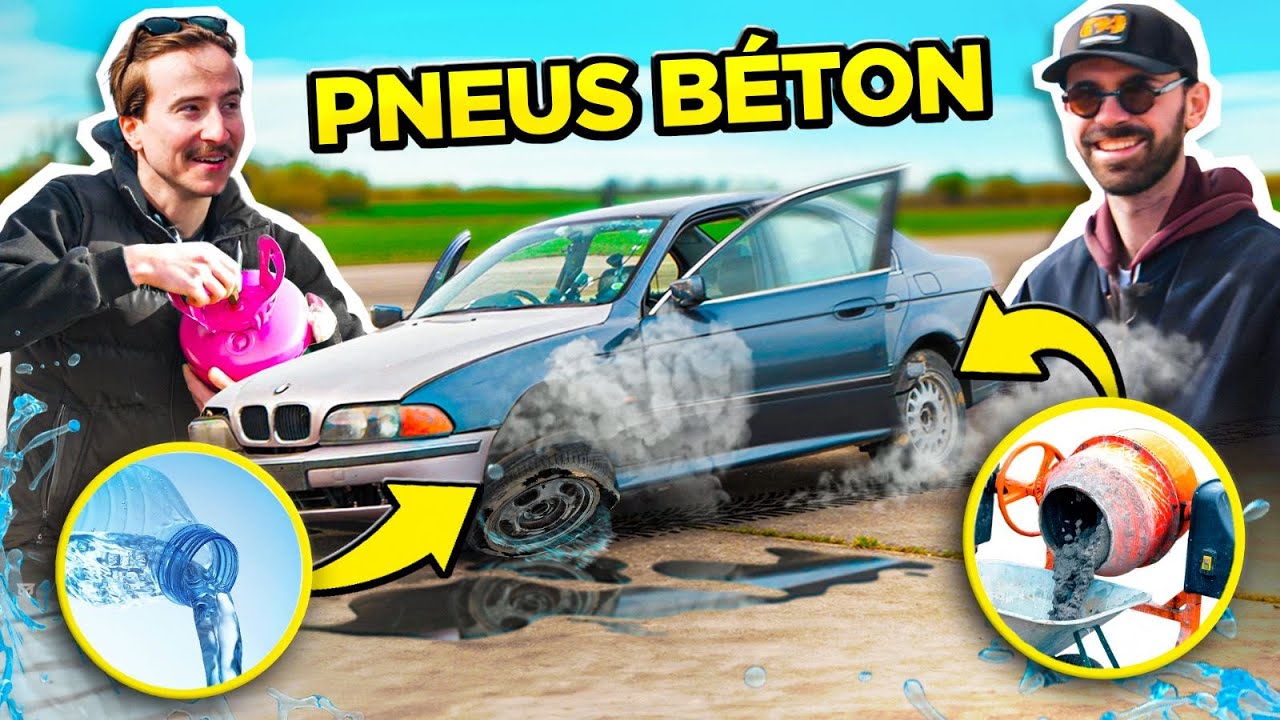 Rouler avec des pneus en béton / eau / hélium : ÇA FAIT QUOI ?