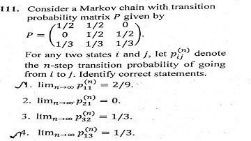 CSIR NET Markov chain Dec 2018