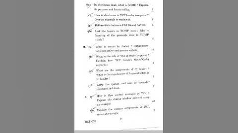 IGNOU BCA BCS-052 Network Programming and Administration Questions Paper June/August 2021 |BCA Sem-5