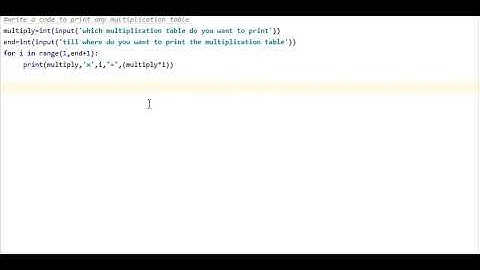 multiplication tables using Python for Kids