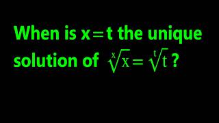 Solve x^(1/x)=t^(1/t) – but don’t rush to x=t! | A Common Misconception.