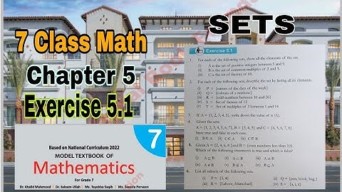 Class 7 Math Chapter 5 Exercise 5.1 | sets | ilmi darasgah