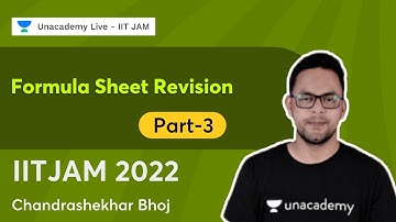 Formula Sheet Revision Part-3 ||  IITJAM 2022 || Chandrashekhar Bhoj || UnacademyLive