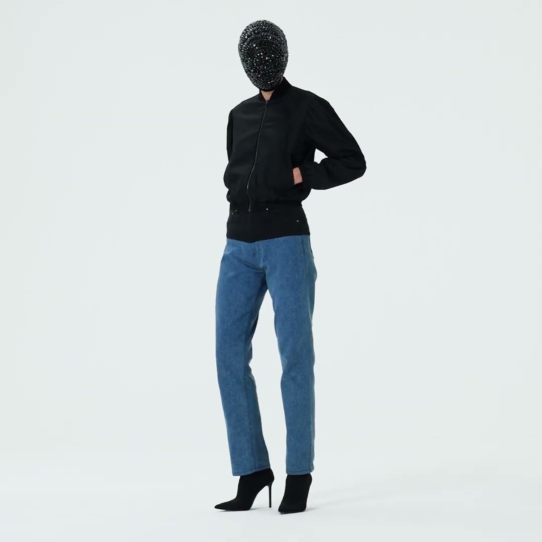 Luxury Redefined: Silk-Lined Black Bomber Jacket Unveiling