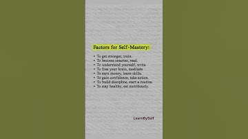 factors for self mastery